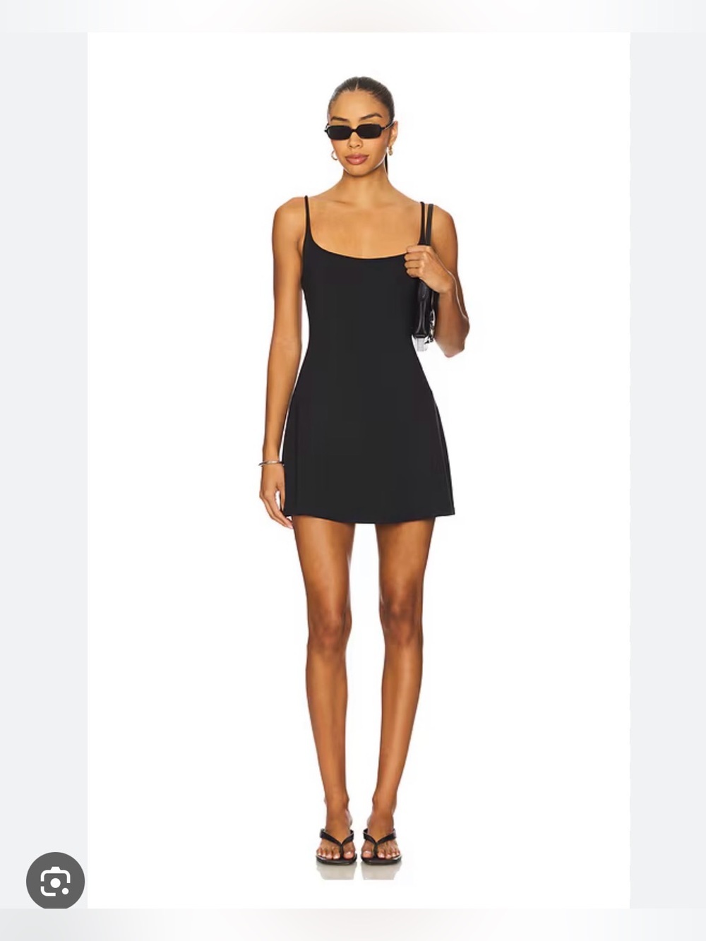 Skims Smooth Lounge Skimpy Strap Scoop Neck Mini Dress DS-DRS-8165W Obsidian XL
